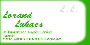 lorand lukacs business card