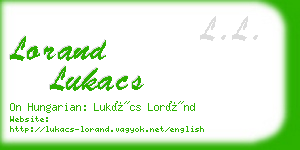lorand lukacs business card